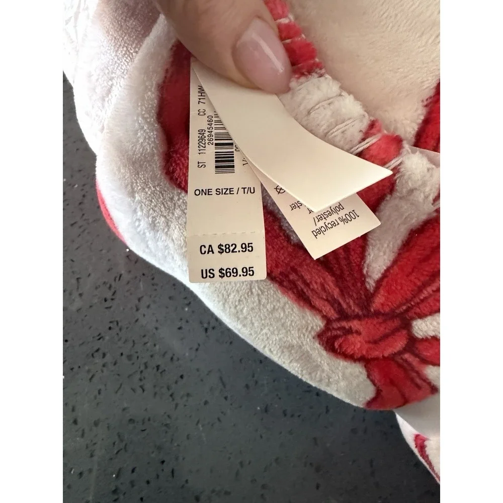 New Victoria's Secret Pink Sherpa Throw Blanket 50x60 Pink‎ White Ribbon Bows
